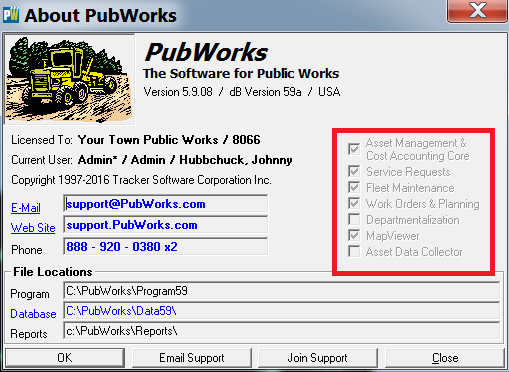 pubworks modules in use