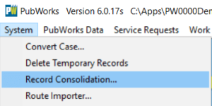 Click on System select Record Consolidation